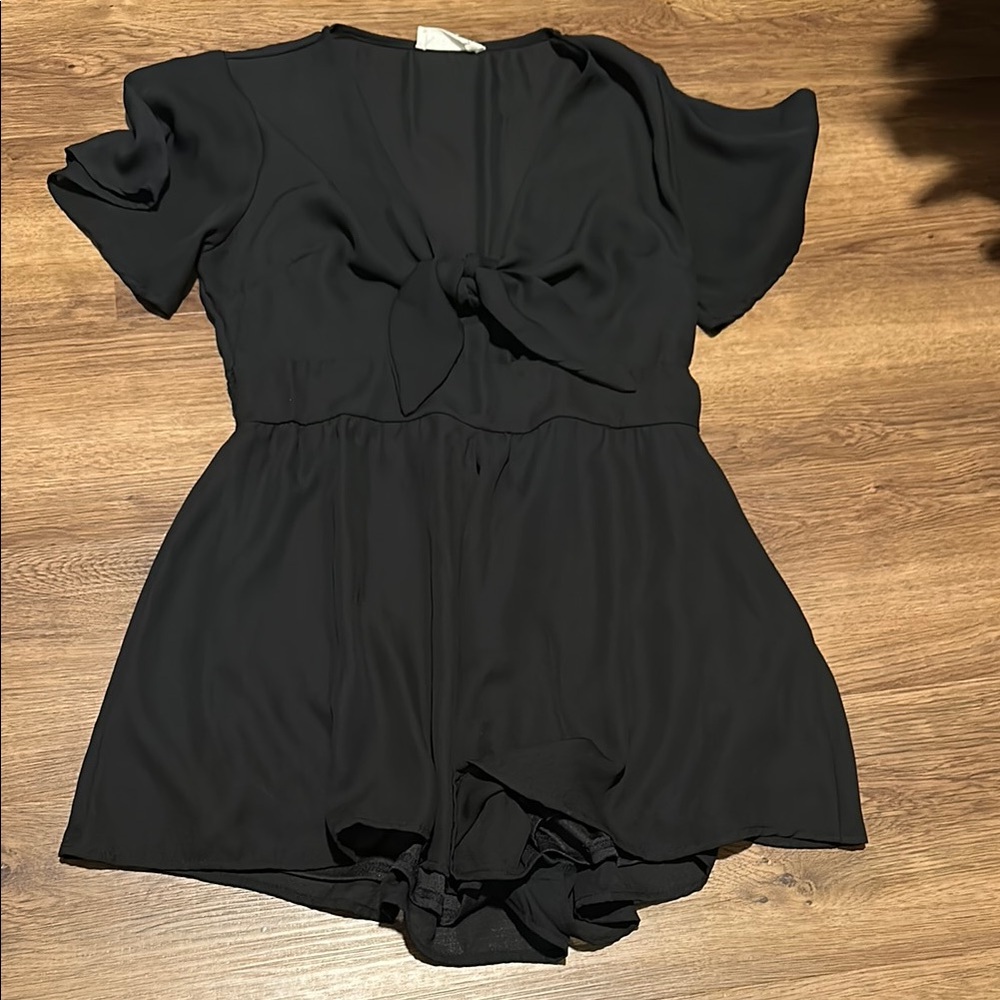 Black Tie Front Romper